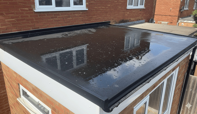 flat roof with water